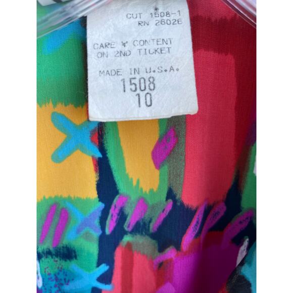 Vtg 80's 90's Robbie Sport multicolor short sleeve size 10 med - Picture 4 of 6